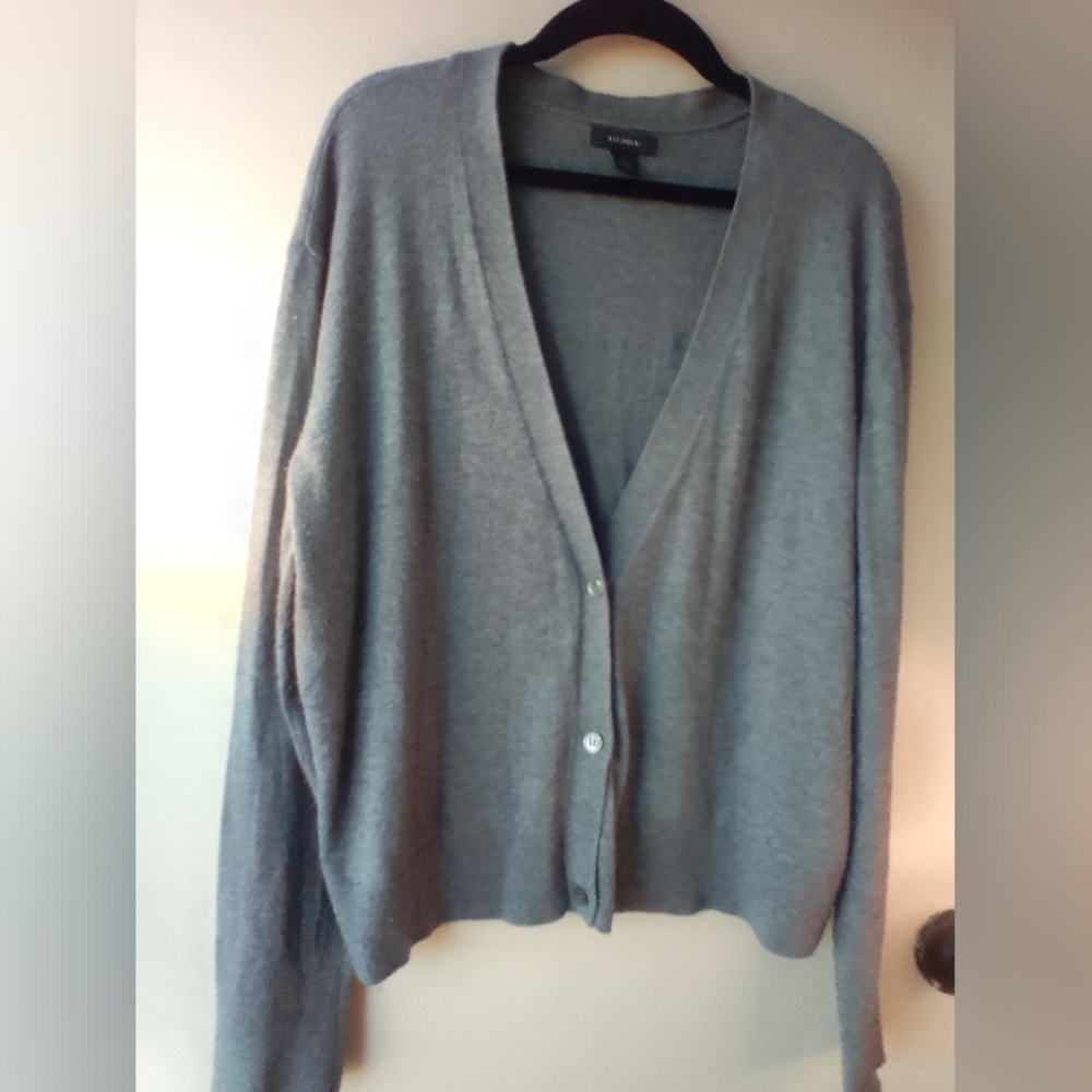 Halogen Gray Cashmere Blend Button-Down Cardigan … - image 4